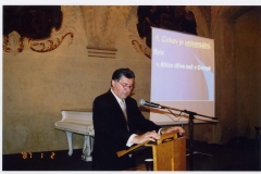 lecture on the contemporary persecution of the church, in the Dominican Monastery in Prague in 2005